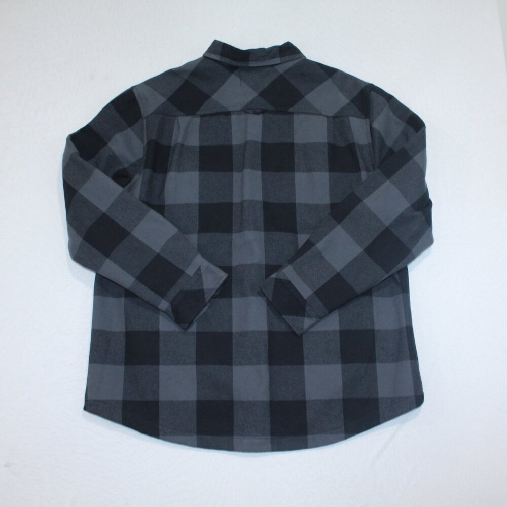 Hurley Men Black and Green Flannel Jacket Long Sleeve Collared Size 2XL - Picture 2 of 9